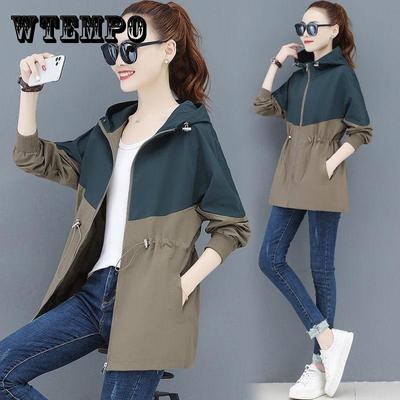 New Spring Autumn Trench Coat Women Clothes Slim Long-Sleeved Short Windbreaker Casual Outwear Female Tops Lining