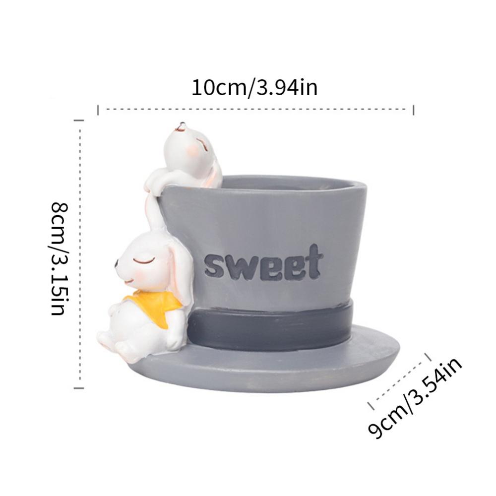 Cartoon Animal Shaped Planter Garden Decorative Small Flower Pot Succulent Planter Pots Resin Container Home Table Decoration