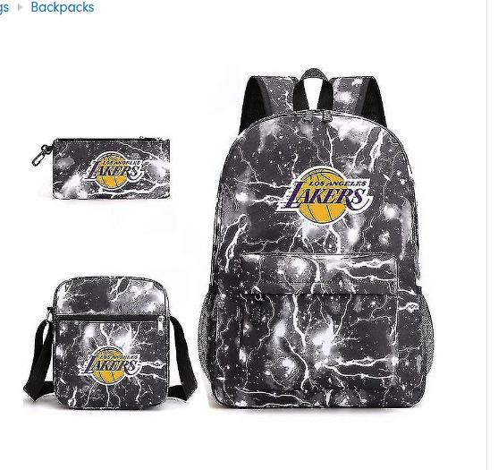 Youth Fashion Backpack Shoulder Bag Pencil Case Children'S Student School Bag 3-Piece Set