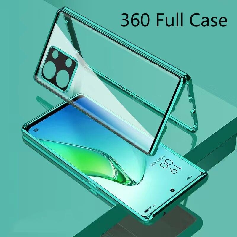 360 Full Case For OnePlus Nord 3 5G Double Sided Magnetic Adsorption Tempering Glass Protection Cover For One Plus Nord3 ACE 2V