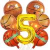 18-inch aluminum foil basketball-shaped balloons for boys' parties, ideal for decorating children's birthday parties