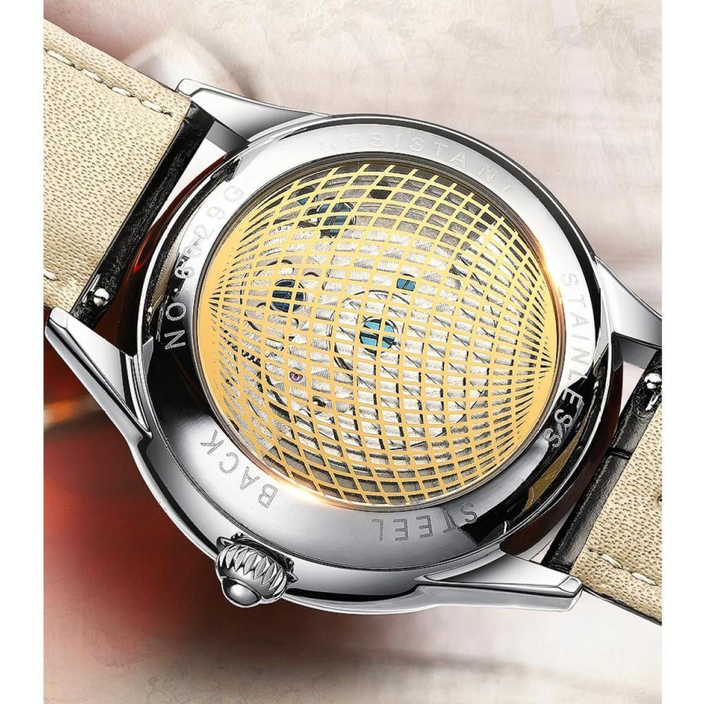 OROLOGIO UOMO MECCANICO Automatico Moda Modello Tourbillon cinturino