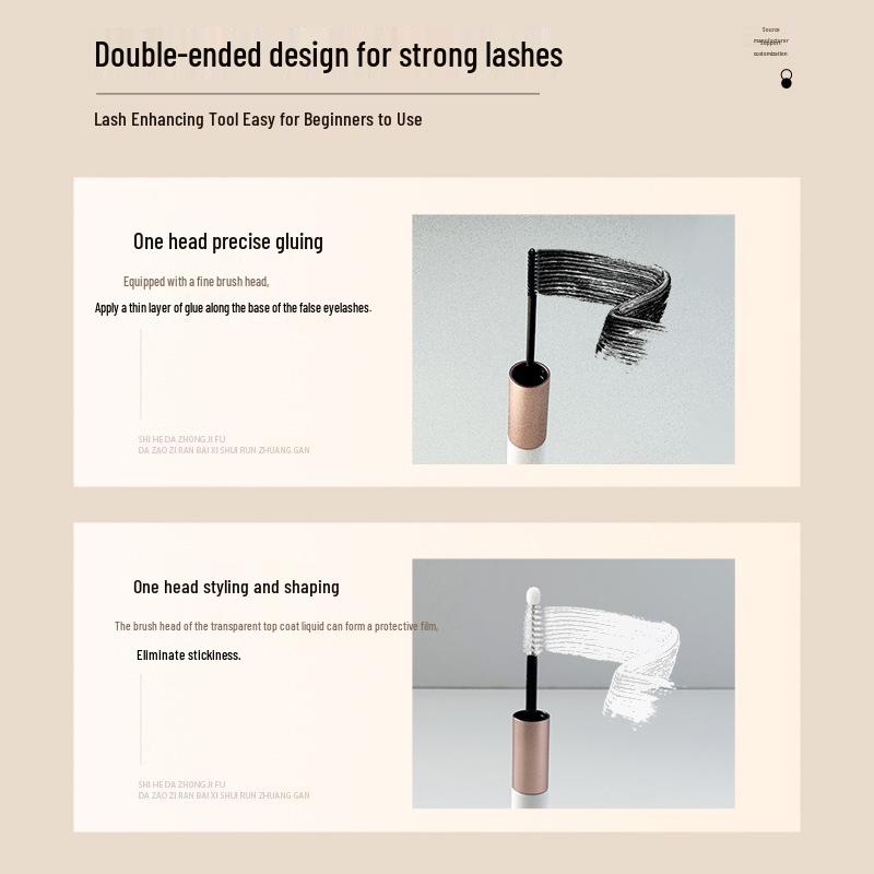 Double-Ended Quick-Dry Transparent Eyelash Glue with Long-Lasting Setting Mascara