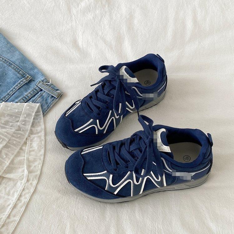 Hong Kong style retro leather sneakers, new niche board shoes in autumn, casual moral training shoes ins tide
