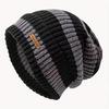 Koreanische Mode Gestreifte Strickmütze Trend Leichte Mütze für Damen Herren Warm Winddicht Herbst Winter Geeignet für Outdoor Radfahren