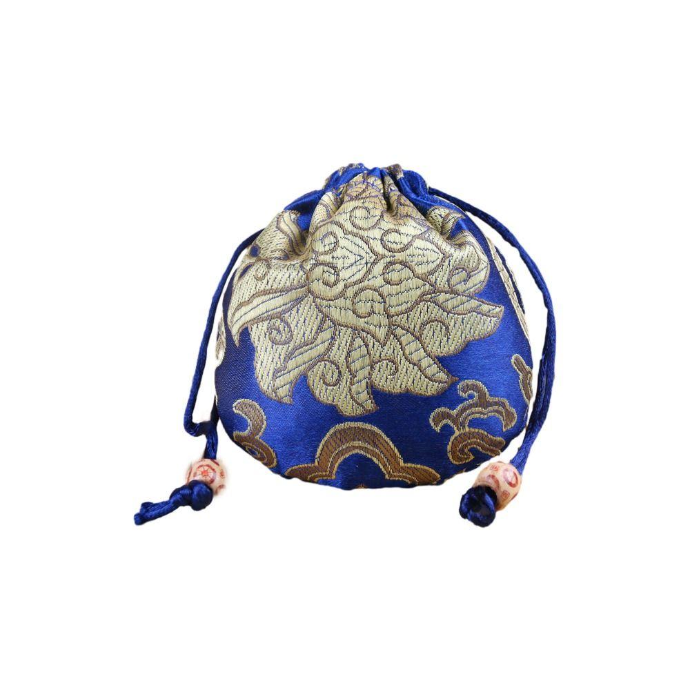 Chinese Style Embroidery Flower Drawstring Bag Jewelry Packing Bag Festive Sugar Bag  Daily