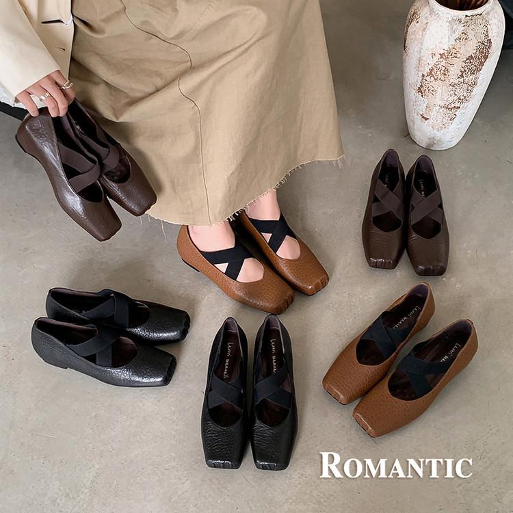 Chao Soft Sheepskin~ Inner Height Increase 5cm Elephant Pattern Light Mouth Single Shoes Retro Cold Ballet Shoes Female Mary Jane