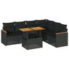 VidaXL Garden Furniture Set with Cushions 7 Pcs Black Braided Resin Acacia 3327492