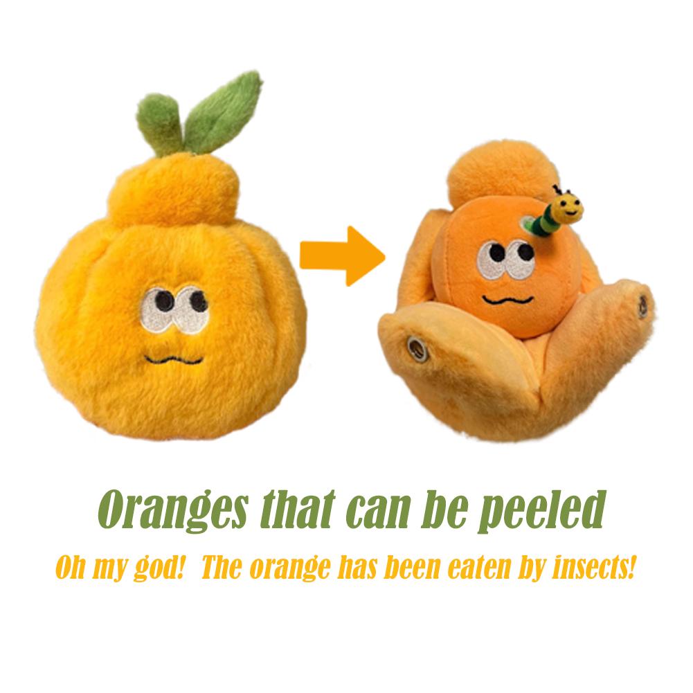 Creative Citrus Mandarin Doll Cute Worm & Orange Plush Toy Soft Fruit Stuffed Toy Gift For Kids Friends Home Decor