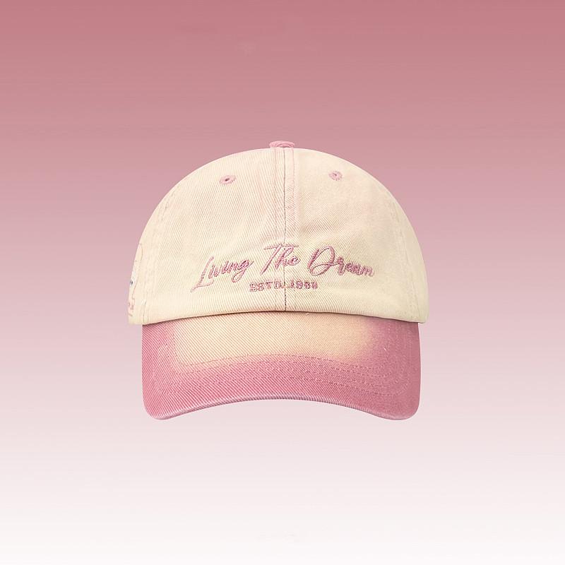 

Cotton Baseball Cap For Women With Embroidered Letters Summer Sun Hat Adjustable Fit розовый