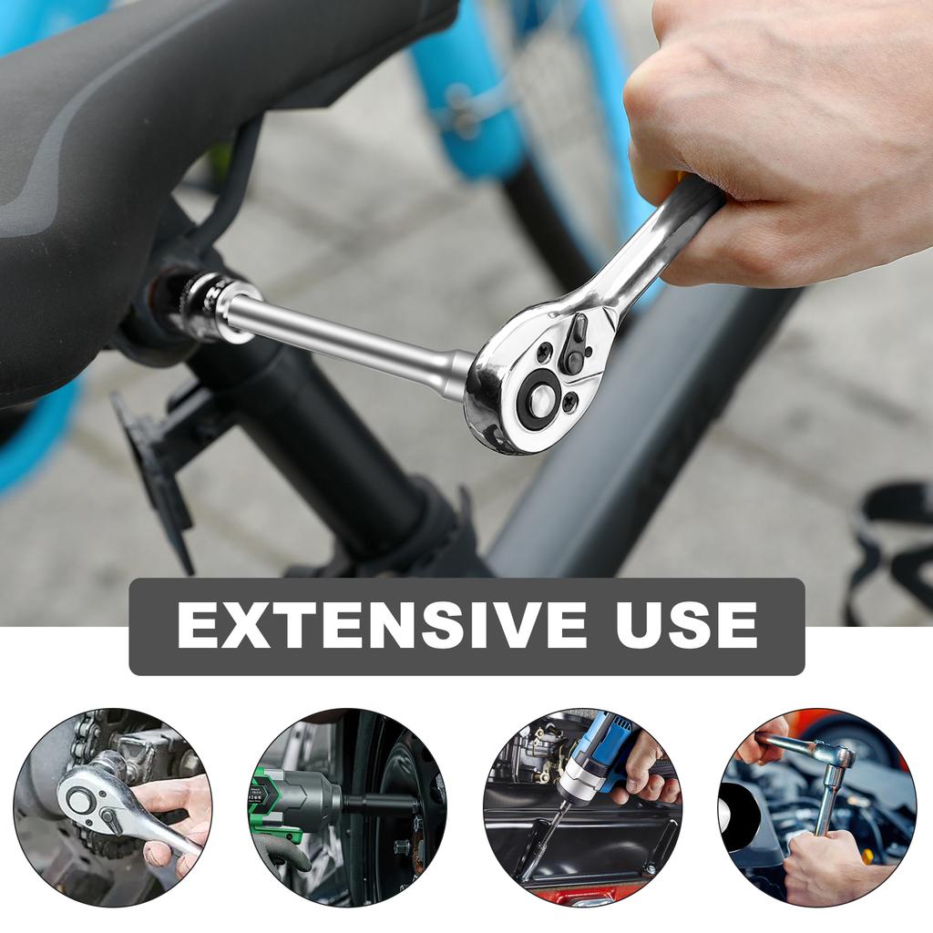 3/8" Drive Socket Set Impact Nut Driver Set Deep Sockets CRV Socket Wrench Set Ratchet Socket Bit Head Adapter for Torque Spanne