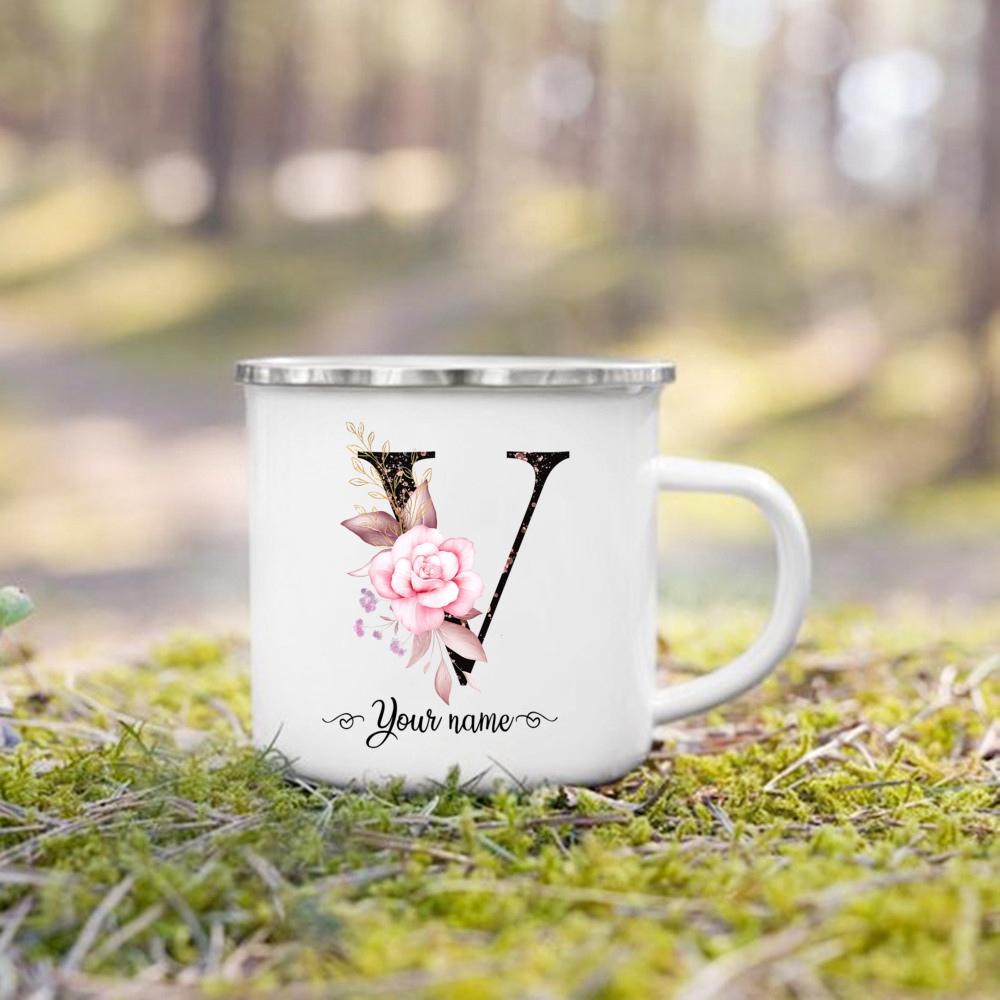 Personalized Mug Initial with Name Cup Custom Tea Coffee Hot Chocolate Mugs Wedding Bride Bridesmaid Mothers Day Gifts for Her