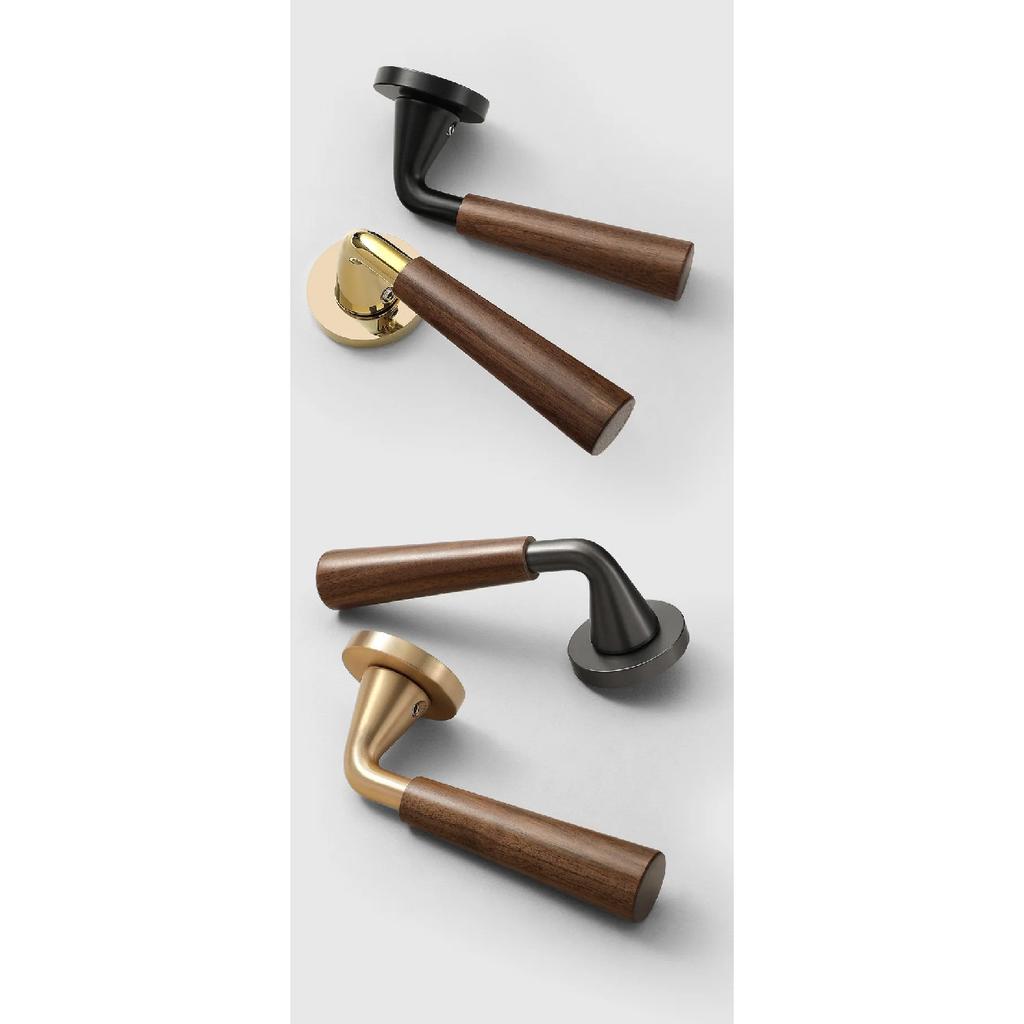 Aluminum Alloy Indoor Door Lock Wood Grain Handle Bedroom Silent Lock Safety Magnetic Lock Universal Split Locks Door Hardware