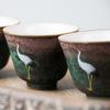 60ml Japanese Ceramic Tea Cup Glazed Kiln Change Crane Kung Fu Tea Set