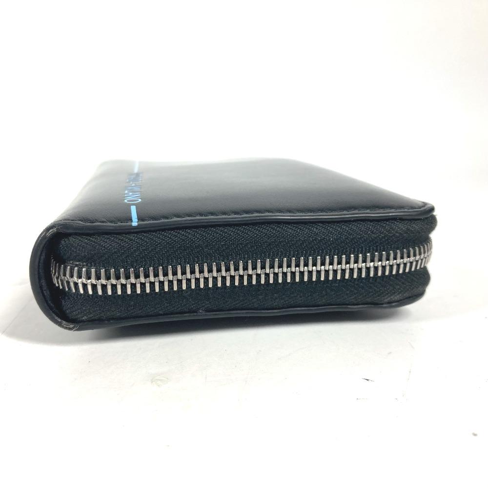 Prada 2ML317 Logo City Sports Zip Around Long Wallet Leather Black/blue