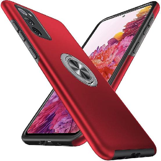 

Anqrp Hidden Series Galaxy S20 FE Case 5G,[Heat Dissipation] [No Fall-Off Kickstand] 360°Metal Ring, 15Ft Military Grade Shockproof Phone Case for красный