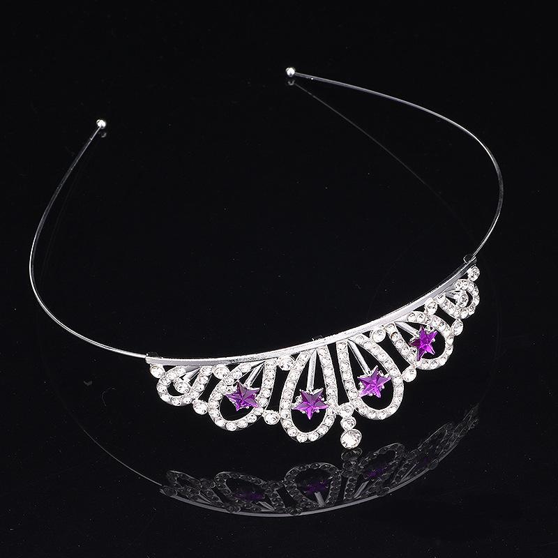 

Новая диадема-корона из сплава со стразами для девочек, повязка на голову, головной убор, многоцветная корона на день рождения, аксессуары для принцессы