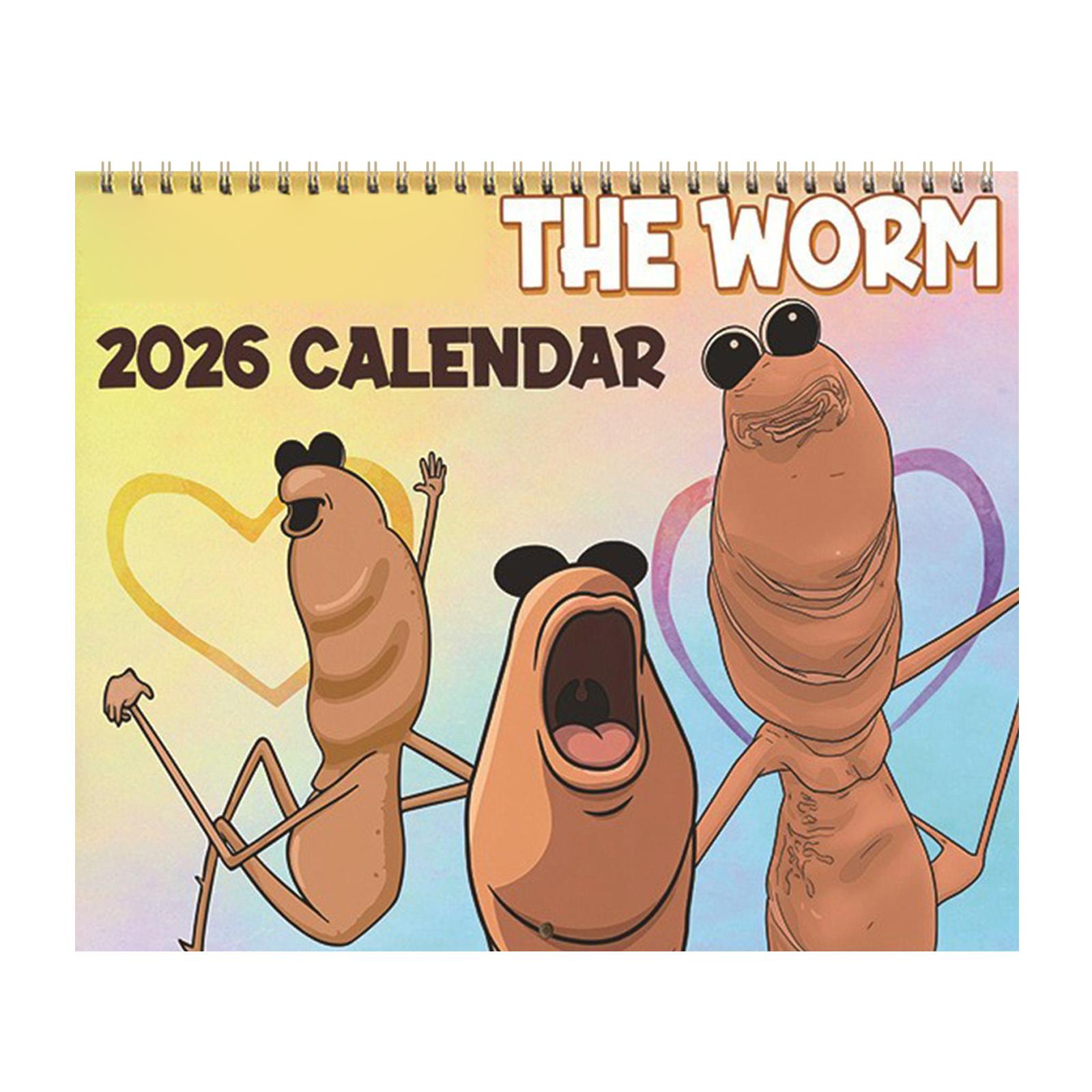 

Worm 2026 Calendar, An Interesting Calendar, New Year s Happy Christmas Gift, Desktop Calendar Ornament One Size белый