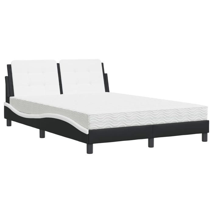 VidaXL Lit avec Matelas, Lit Rembourré avec Coussin de Tête de Lit, Lit Double, Lit Adulte, Meuble de Chambre à Coucher 3208871