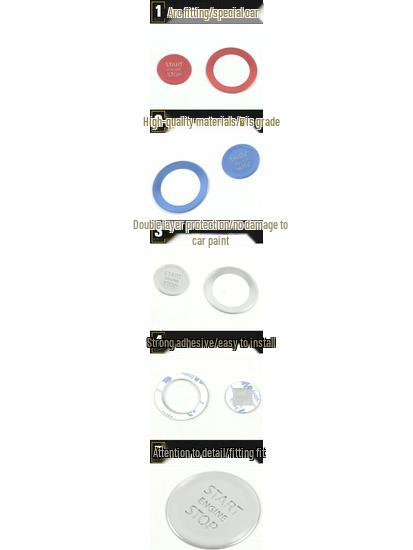 Sylphy Ignition Start Button Sequin Sticker - Accessory for One-Key Start