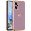 Case - E.F.CONNECTION - For Xiaomi Redmi Note 12 Pro 5G - Shockproof Protection - Heart Pattern - Purple