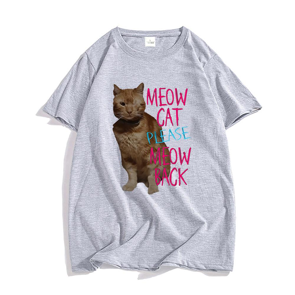 Singer Baby Lasagna Print T-Shirts Baumwolle Herren/Damen Freizeit T-Shirt Miau Katze Bitte Miau Zurück Grafik T-Shirts Camisas Sommer