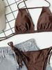 Bikini zum Binden in europäischem und amerikanischem Stil, einfarbig, Damen-Badeanzug B509WY