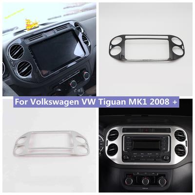 Carbon Fiber Look / Matte Middle Air Conditioning AC Vent Outlet Cover Trim For VW Tiguan MK1 2008 - 2015 Interior Accessories