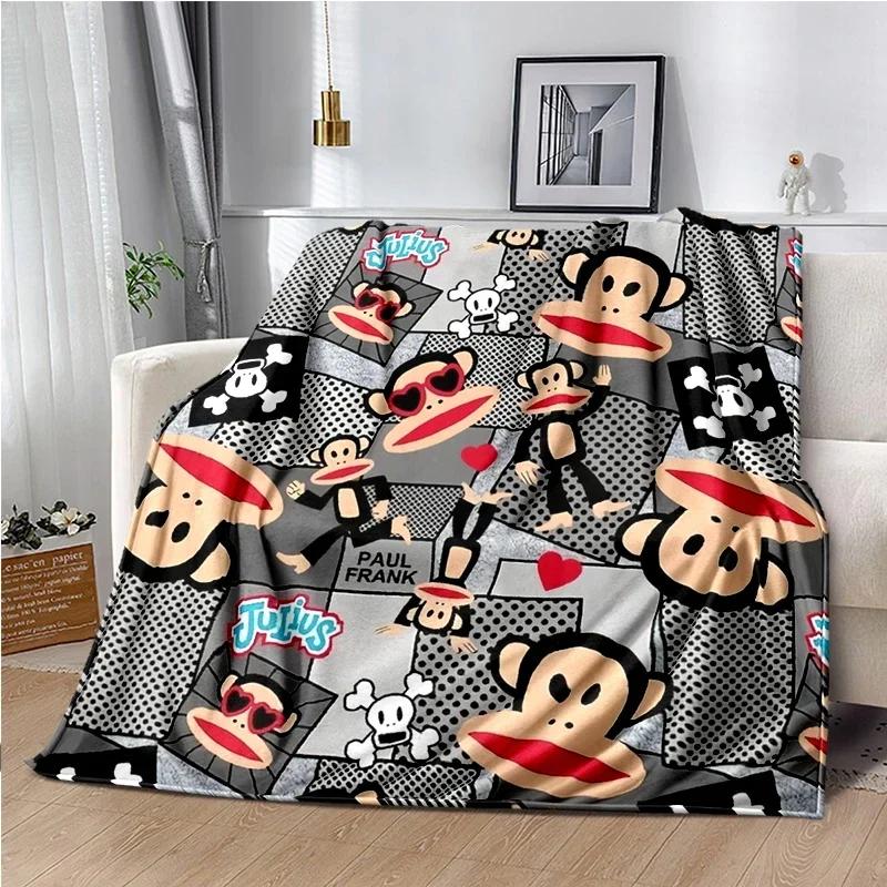 Cartoon Anime P-Paul-Frank Throws Blanket for Baby Hiking Picnic Bed Super Soft Cute kawaii Flannel Blanket Power birthday gift