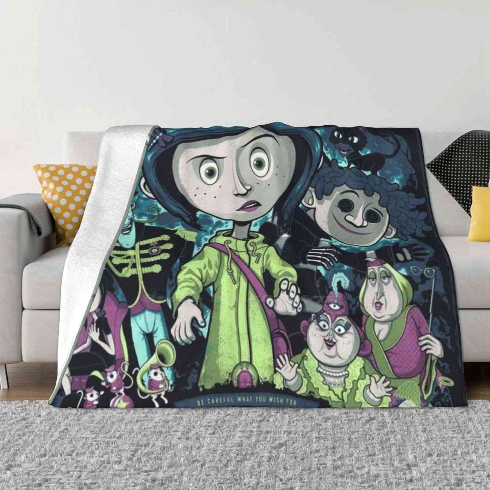 

Coraline Movie New Arrival Fashion Leisure Warm Flannel Blanket Simplebutsweet Aesthetic Tumblr Cheap Packs Trendy Brandy Star 30x40in