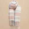 Soft Classic Plaid Scarf Cold-proof Long Neckscarf with Tassel Large Knitted Wool Scarf  Women