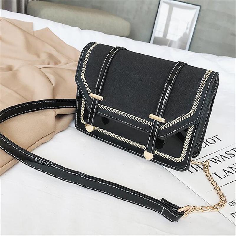 SCIONE Vintage Schultertasche mit Klappe für Damen, hochwertiges PU-Leder, Kette, Messenger-Umhängetaschen