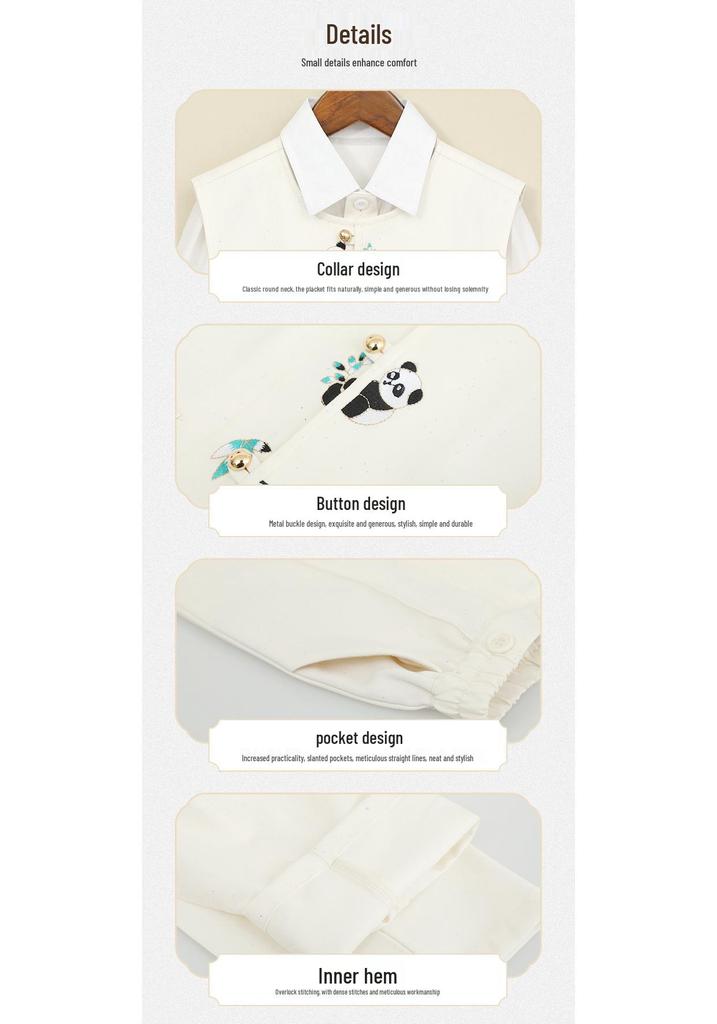Boys' Spring Hanfu Vest Set with Embroidery - Formal Wear for Performances and Events