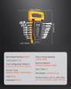 Combination Wrench Set 8-Piece Metric 8 mm to 19 mm with Organizer Rack