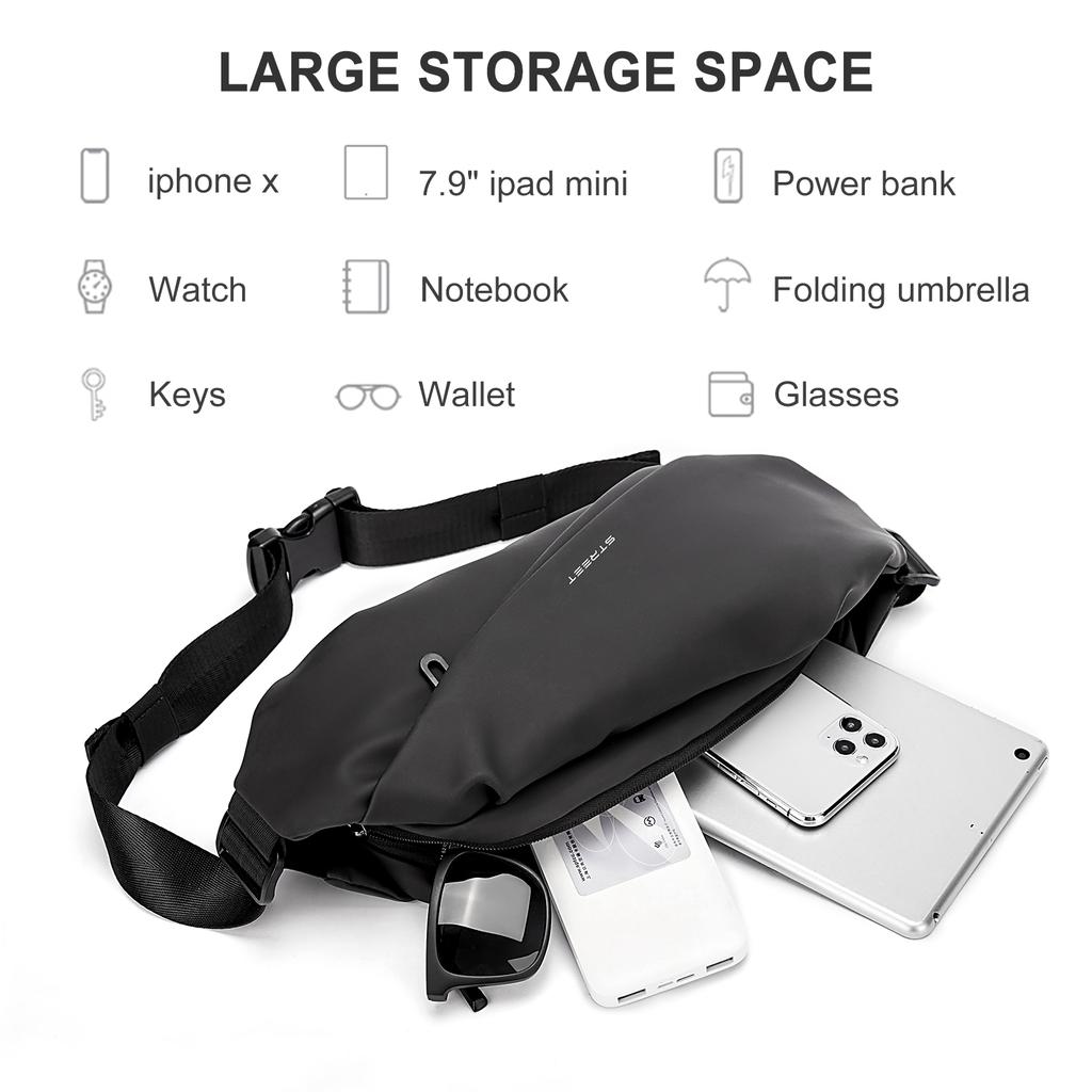 Taška přes rameno pro muže Ramenní batoh Malý Crossbody Hrudní batoh Cestování Turistika Vodotěsný Ležérní Módní Hrudní taška