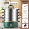 Multifunctional Electric Three-Layer Steamer and Hot Pot with Automatic Power-Off and Timer