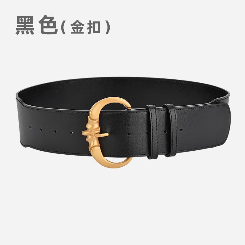 

Belt New Women s Hong Kong Style Leather Pin Buckle Belt Commuter Fashion Wide Edition Waist Seal 105