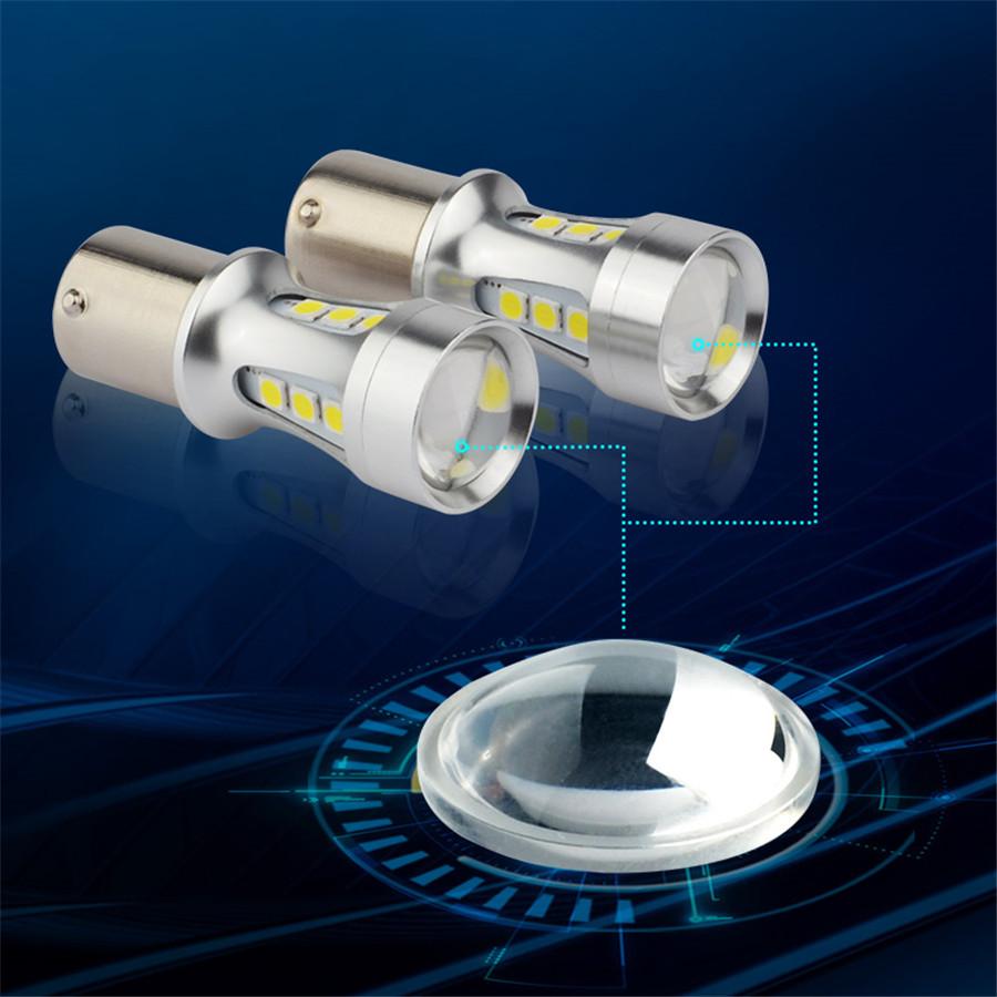 2x1156 LED BA15S P21W S25 18led 3030 Chips 6000K White DRL Car Brake Lights Back Light Bulb Light