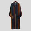 2026 Autumn Men's Striped Exotic Long-Sleeve Shirt-Robe