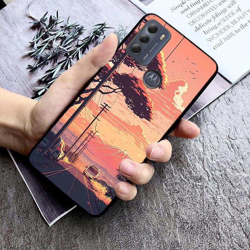 Husă de telefon Anime Scenery Sky Landscape pentru Moto Edge 50 40 Pro Edge 40 30 Ultra Neo Fusion G Power G Stylus G Play E32 E20 E40