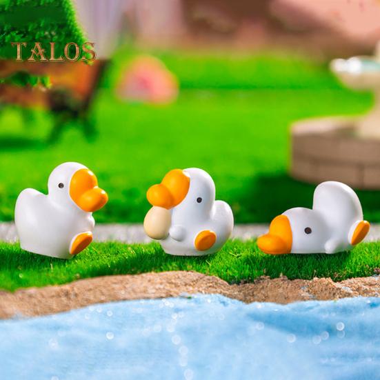6 Pcs Mini Goose Figurines Resin Miniature White Goose Statues Bonsai Planter Goose Ornament for Micro Landscape Fairy Garden Decor