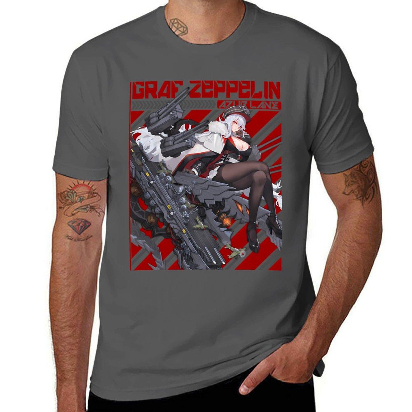 

AZUR LANE GRAF ZEPPELIN T-Shirt t shirt man casual man graphic t shirt man t shirt summer T-Shirt 4XL