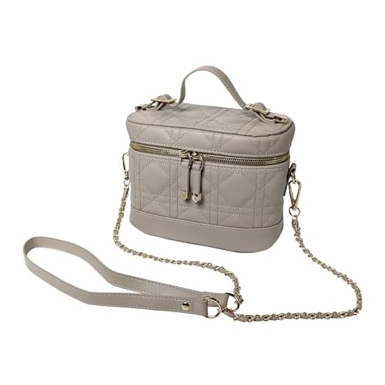 [Crossmarbery] Vanity Small Shoulder Bag Quilted Cosmetic Large Capacity Stylish Chain Cute Shoulder