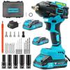 21V 600Nm Rechargeable Electric Impact Wrench with Brushless Professional Grade Tire Changes and Car 25 Sockets Infinitely Variable 3 Overload
