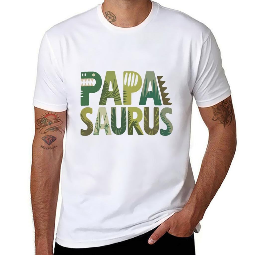 Papa Saurus Funny Dinosaur Dad Gift for Father’s DaY T-Shirt Aesthetic Clothing for a Boy Man Clothes Mens T Shirt