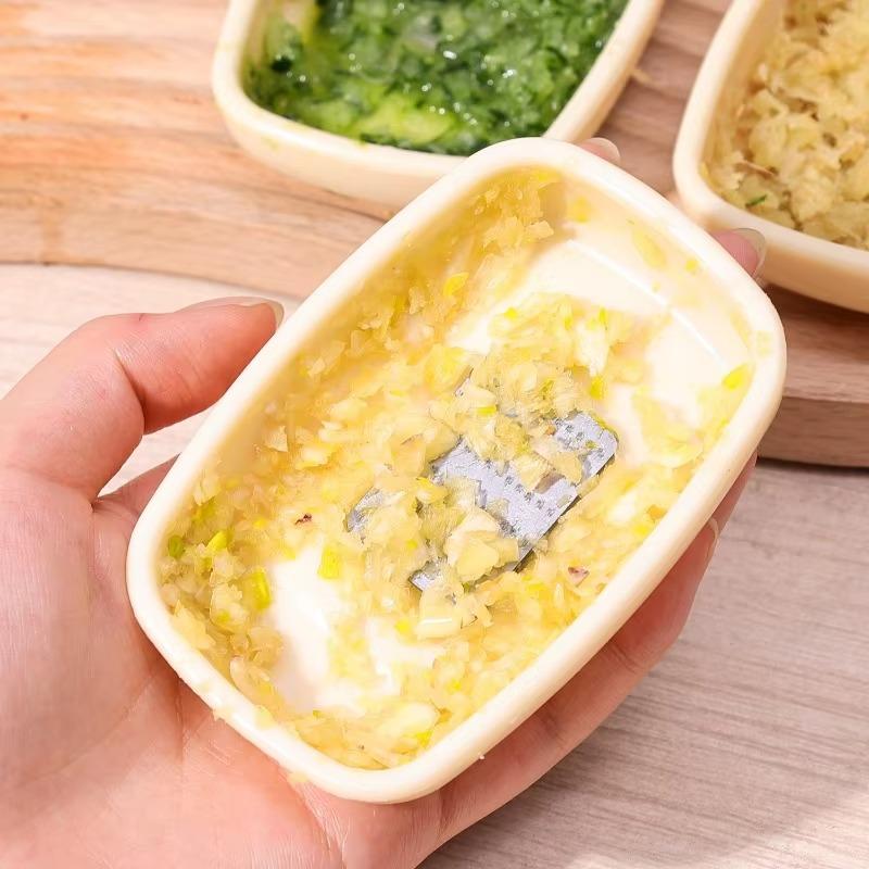 Garlic Puree Grinding Manual Press Ginger Crusher Complementary Food Mash Grinder Mincer Chopping Ginger Peeler Kitchen Gadget