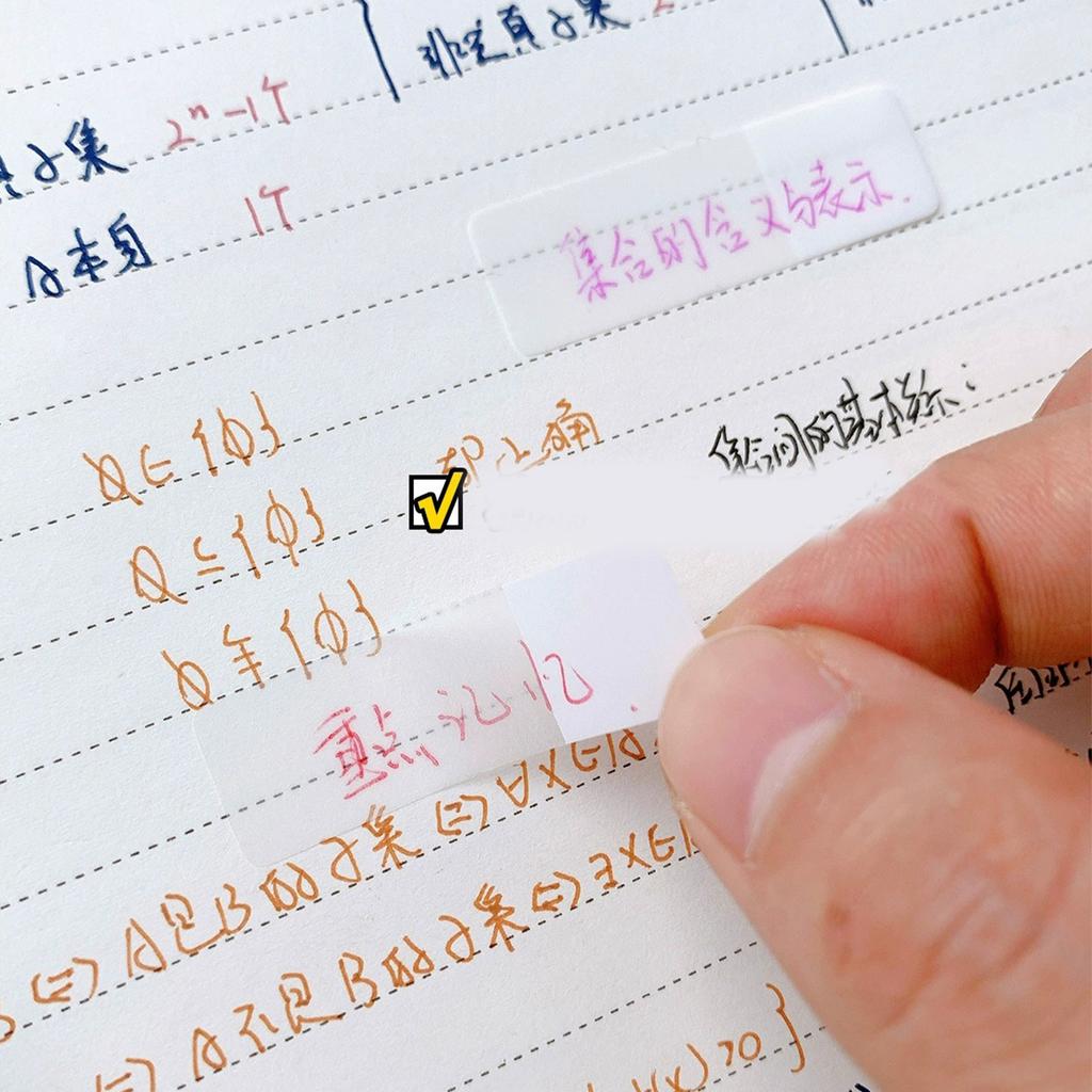 120Pcs White Clear PET Label Repositionable Writable Page Marker Bookmarks Clear PET Adhesive Notes for Binder Planner