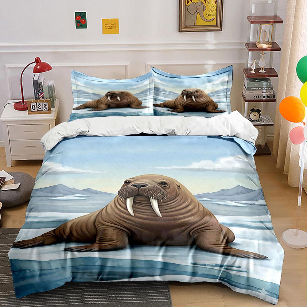 

Walrus on icy landscape. Bedding sets Duvet cover sets Duvet covers Pillowcases(1 * Duvet Cover 2 * Pillowcases, without duvet insert) 135x200cm
