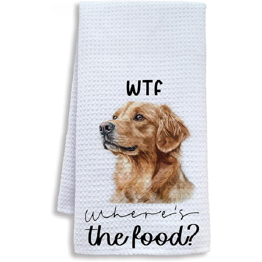 Забавные кухонные полотенца с золотистым ретривером, Подарки для любителей золотистых ретриверов, Полотенца для посуды и чая, Подарки для мам собак, Декоративное полотенце для рук для ванной Golden Retriever