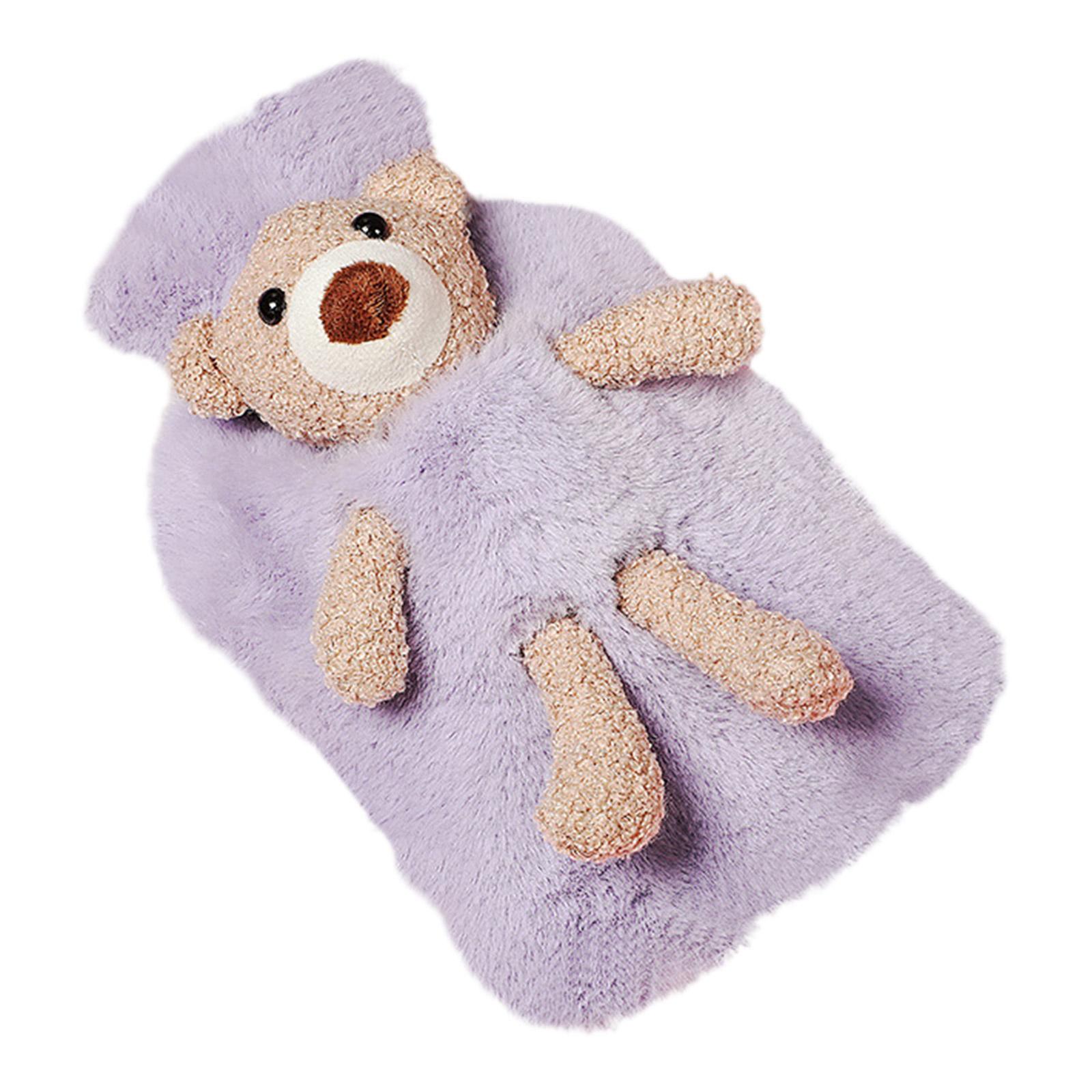 

Зимняя мультяшная плюшевая тканевая обложка с мишкой, перезаряжаемая грелка, съемная и моющаяся One Size фиолетовый